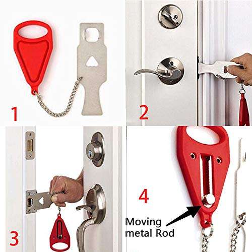 Portable Door Safety Latch Lock Metal Home Room Hotel Anti Theft Security Lock Travel Accommodation Door Stopper Hardware Lock 5