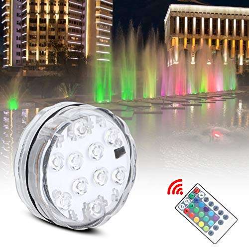Diydeg Light RGB Underwater Light Remote Control Underwater Light 10LED RGB Underwater Submersible Light for Park Fountain 3