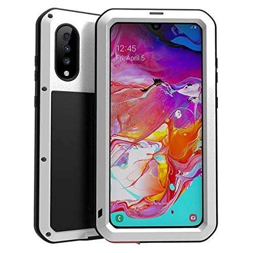 Phone case Gorrila Glass Waterproof Full Body Protective Case Fit for Samsung Galaxy A20 A30S A30 Case Shockproof Aluminum Metal Cover (Color : Red, Material : for Samsung A20) 5