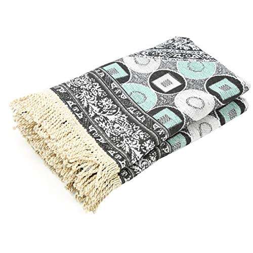 Oumefar Muslim Prayer Mat Prayer Blanket Cotton Muslim Prayer Blanket Portable for Home Bedroom Decoration(Gray) 4