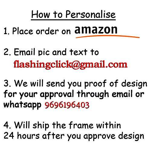 FLASHING CLICK 12x12''inch Pure Wooden MDF Photo Frame Customized (Personalized) Photo Collage Best Gift Option for Father, Mother, Sister, Brother, Couple, Husband, Wife, 6