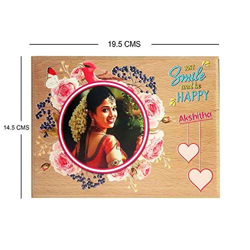Lampees« Personalised UV Printed Rectangular Wood Photo Plaque Gift For Birthday (8 x 6 Inches, Multicolor) 6