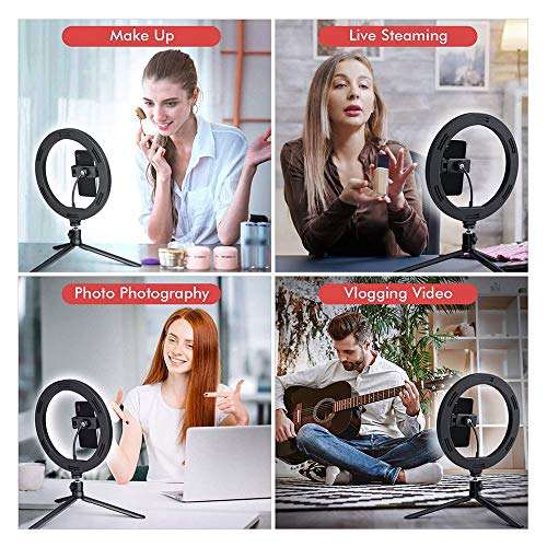 SHXITAYNB Table Ring Flash,Tikotk Ring Light with 360░ Adjust Tripod Stand,3 Light Modes,for Selfie,Video,Live Streaming,10.2 5