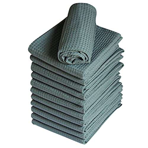 Amazon brand - Umi Classic Waffle Kitchen Dish Towels(15"x25",4-Pack, Turquoise&Light Blue) 3