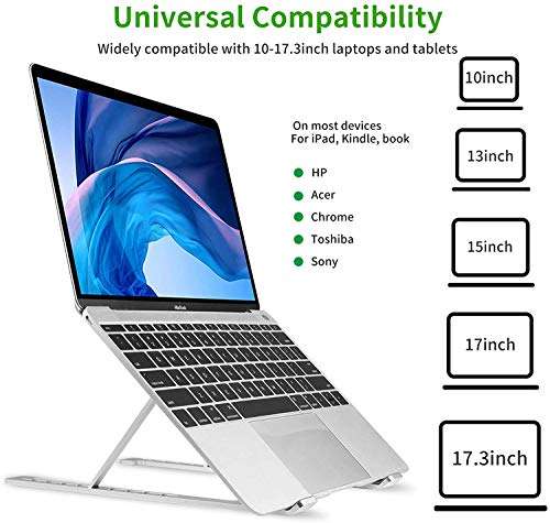 Tip&Top creation Laptop Stand, Adjustable Aluminum Laptop Computer Stand Tablet Stand, Ergonomic Foldable Desktop Holder Compatible with MacBook Air Pro, Dell XPS, HP, Lenovo 10-15.6” Laptops 6