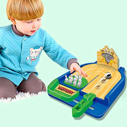 Toyvian Miniature Desktop Bowling Toy Finger Games Toys Fun Sports Toy 4