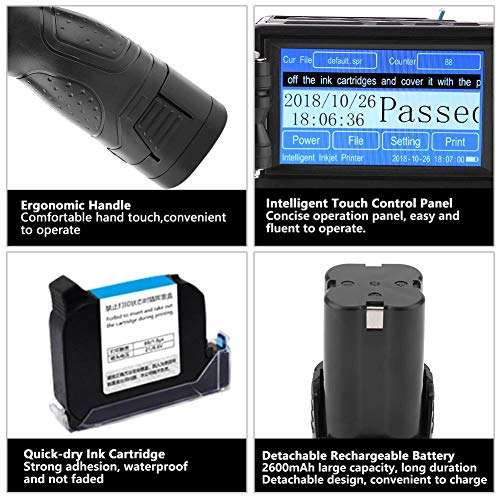 Inkjet Printer Intelligent High Definition Handheld Coder Date Logo Touch Screen Coding Machine 220V 6