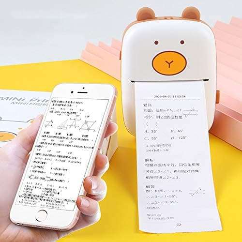 Portable Notes Printer, Mini Pocket Wireless BT Thermal Printer, Thermal Bluetooth Label Printer, 55mm Mini Wireless Thermal Image Photo Printer, Compatible with All Smartphones 6