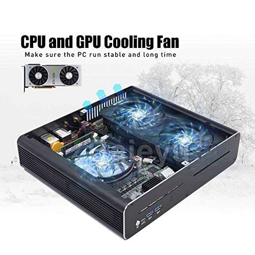 Gaming PC Intel i7-7920HQ Quad-core Processor Mini PC GTX1650 4G with Windows 10 Pro, 8G DDR4 RAM 512G SSD, 2xLAN, M.2 SSD/2.5 inch SSD/HDD Slot, Dual Band WiFi & BT4.2, HDMI+DP+DVI, 4K 3