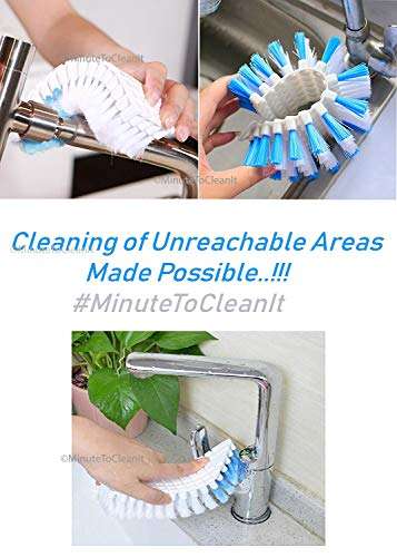 MinuteToCleanIt Plastic Flexible Cleaning Brush for Home, Kitchen and Bathroom (Small, Multicolour) (6) 6