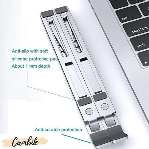 Tip&Top creation Laptop Stand, Adjustable Aluminum Laptop Computer Stand Tablet Stand, Ergonomic Foldable Desktop Holder Compatible with MacBook Air Pro, Dell XPS, HP, Lenovo 10-15.6” Laptops 3