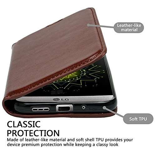 SOGA Cover Compatible ZTE Warp Elite Case, ZTE Warp Elite Wallet Case - [Pocketbook Series] PU Leather Folio Flip Wallet Case for ZTE Warp Elite N9518 (Boost Mobile) - Luxury Brown/Black 3