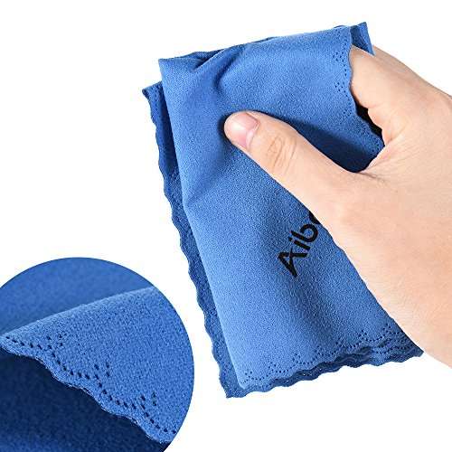 Entweg Cleaning Cloth,Multipurpose Microfiber Cleaning Cloth Adopt for Microsuede for Glass Stationery Office Supplies Camera Lenses Phone Tablets Flat Screen TV Pack of 1 Blue 5