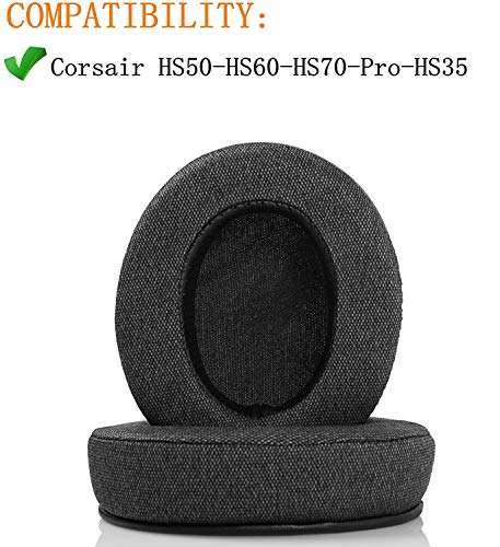 Replacement Ear Pads Cups Cushion Compatible with Corsair HS50 HS60 HS70 Pro Gaming Headset Headphones Earmuffs (Style 3) 3