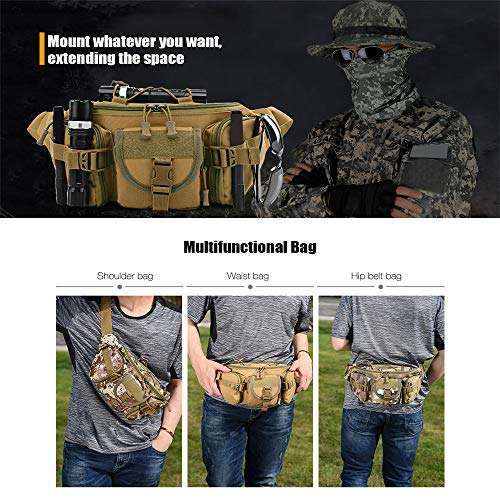 Chest Bag for Men, YiMiky Hiking Bag Waterproof Tactical Waist Bag Survival Kit Hip Belt Pack for Outdoor Running Riding Traveling Sports Climbing Cross-body Pack Lightweight - 06 3