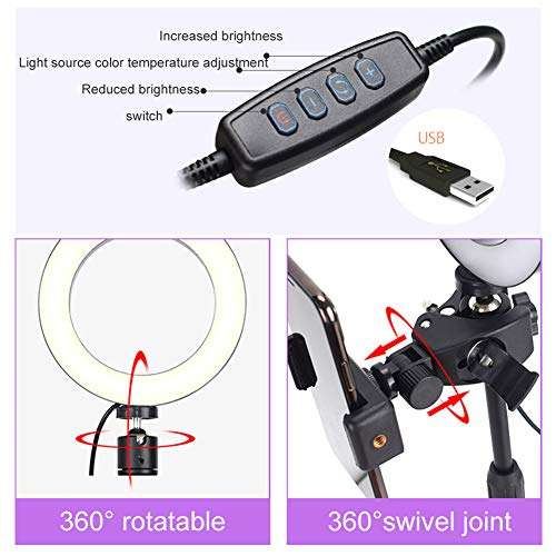 LED Circle Lights Halo Lighting with Tripod Stand,Selfie Ring Light for Live Stream/Makeup/YouTube Video,210cm,3 Phone Holders 4