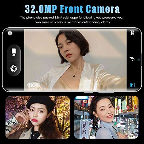 Android Phone, K40 Pro+ 6.7 inches Full-Screen SIM Free Unlocked Mobile Phone, 4GB RAM+64GB ROM, 6000mAh Battery, 32MP+64MP Camera, Android 11.0, Dual SIM, Face ID 4