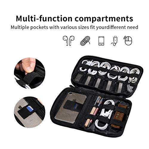 XUJ YOGA Electronics Organizer, Abstract Geometric Trippy Cubes 3D (3) Cable Organizer Bag Travel Case Cord Organizer for Hard Drives, USB Cables, Flash Drive, Phone, SD Card, Power Bank 6