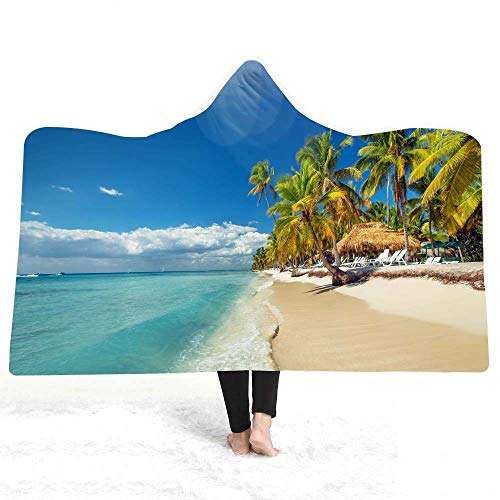 Cozy Printed Blanket Hooded Hood Thickened Double-Layer Plush Blanket Warm ( Color : 23 , Size : 150200cm ) 4