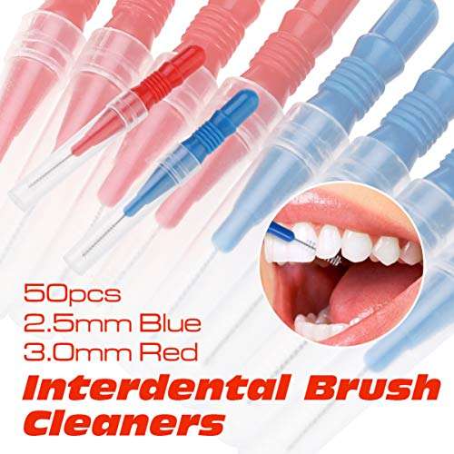 Artibetter 50Pcs Interdental Brush Toothpick Tooth Flossing Head Oral Hygiene Brush 6