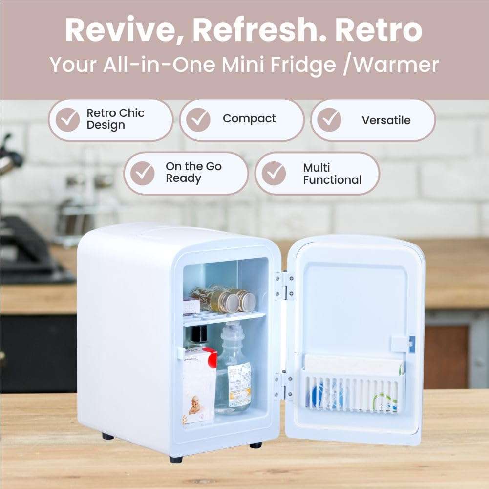 ROCKWELL 4L Car Mini Fridge and Warmer, AC/DC Portable Thermoelectric Cooler/Warmer for Skincare, Cosmetics,Snacks & Medicine – White 6