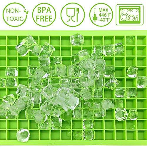 Silicone Ice Cube Trays 3Pack, 160 Mini Ice Trays Crushed Ice Cube Easy Release Durable Ice Mold for Chilling, Whiskey, Cocktail, Dishwasher Safe 3