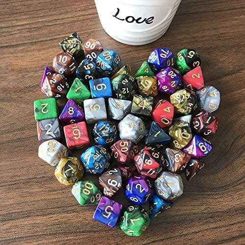 Yuanhe Polyhedral 7x7 RPG Double Colors Series dice Set - Dungeons and Dragons DND RPG MTG Table Games Dice ¡­ 5
