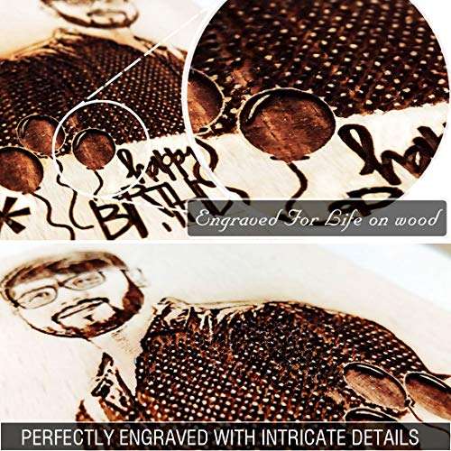 GFTBX New Year Personalized Engraved Wooden Photo Plaque for Girlfriend (7 x 4 inches, Brown) 4