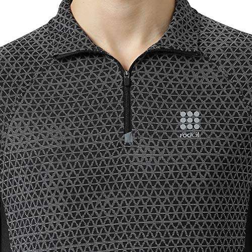 ROCK.IT Men's Plain Active Base Layer Shirt (2190100454-1_Black 36) 6