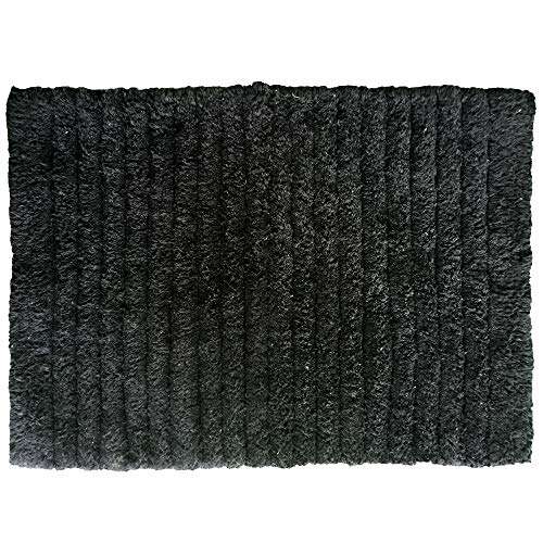 AJS Living Cotton Ribbed/ Stockinette Stitch Design Anti Slip Bath Mat Rug for Living Room/ Home Entrances Bathmat, Grape - Dark Purple, 72 x 50 cm, Set of 4 3