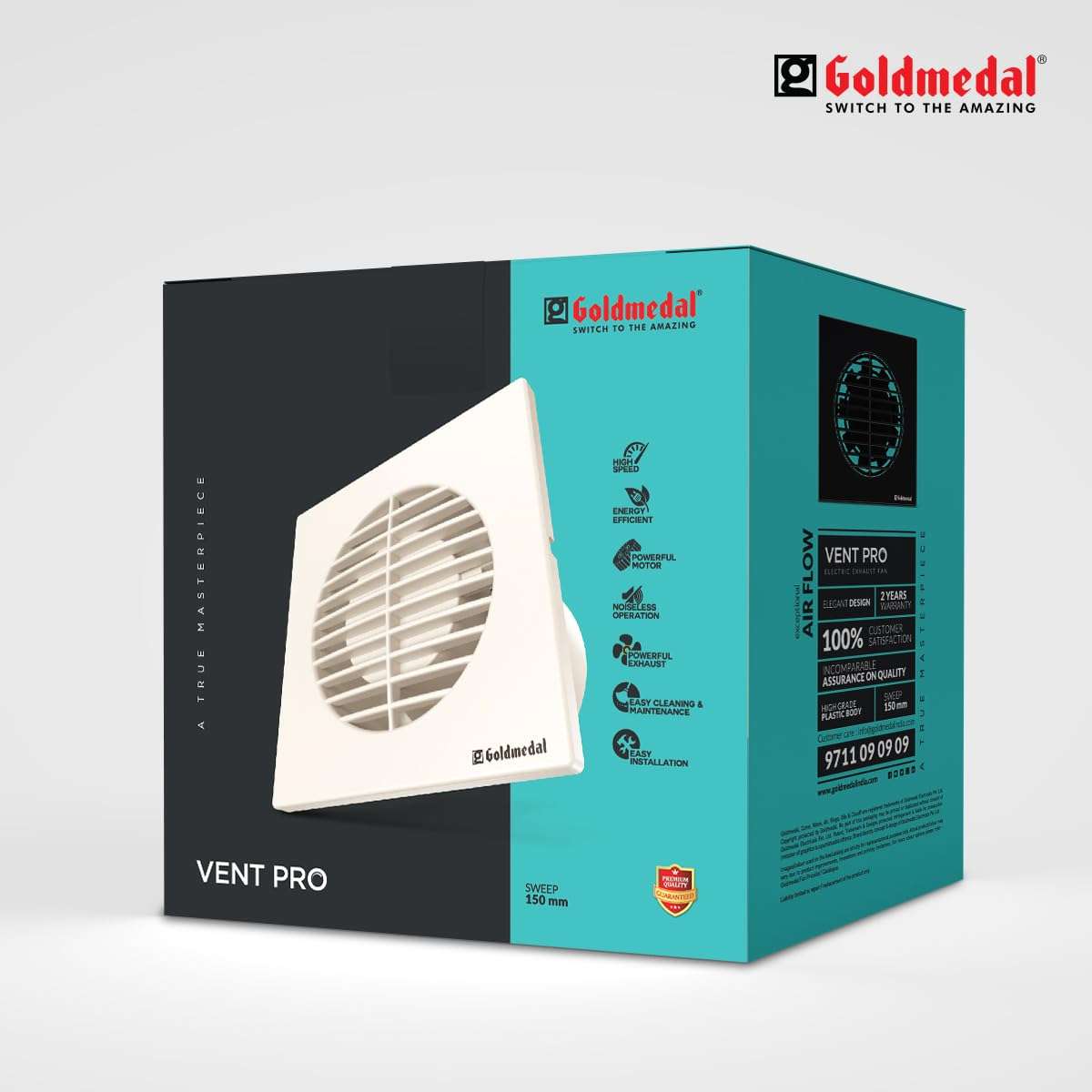 Goldmedal Vent Pro 150 mm Exhaust Fan for Kitchen, Bathroom and Office with Strong Air Suction - Ivory |Pack of 8 6