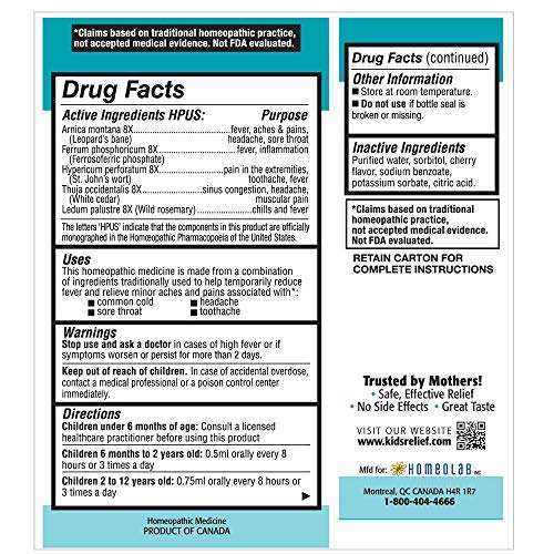 Kids Relief Pain and Fever Oral Solution, 0.85 Ounce 6