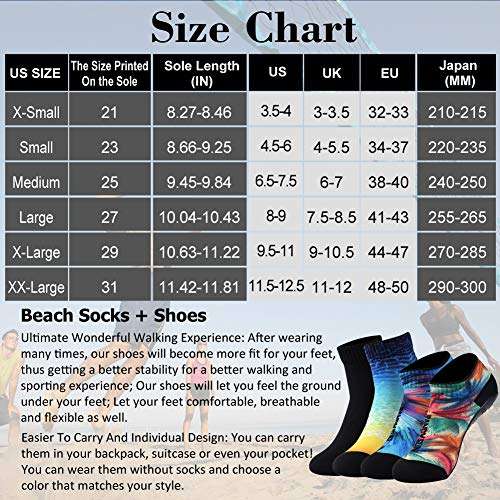 RANDY SUN Unisex Quick-Dry Sand Not Waterproof Socks, Wearable Barefoot Home Fitness Beach Pool Shoes for Surf Swim Yoga Volleyball Provided Protection(1 Pair Blue Printed Low Cut L) 4