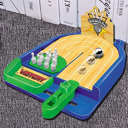 Toyvian Miniature Desktop Bowling Toy Finger Games Toys Fun Sports Toy 6
