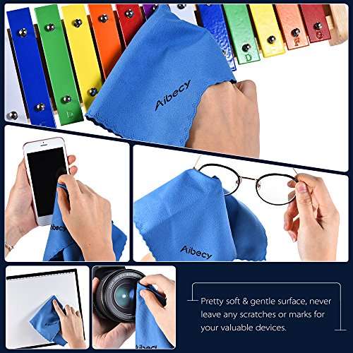Entweg Cleaning Cloth,Multipurpose Microfiber Cleaning Cloth Adopt for Microsuede for Glass Stationery Office Supplies Camera Lenses Phone Tablets Flat Screen TV Pack of 1 Blue 3
