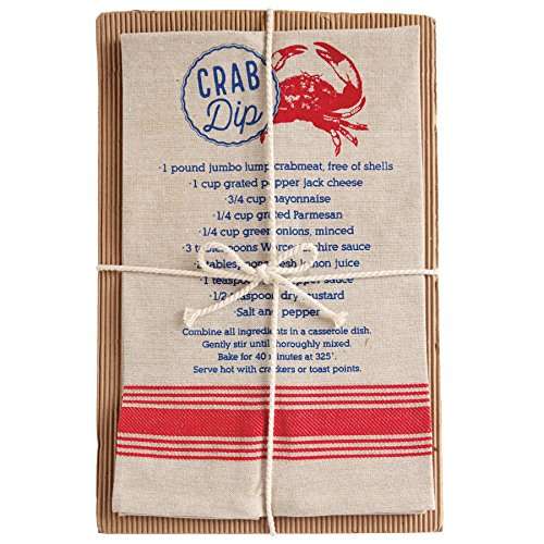 Mud Pie 4405190D Chambray Crab Dip Recipe Kitchen Towel 3