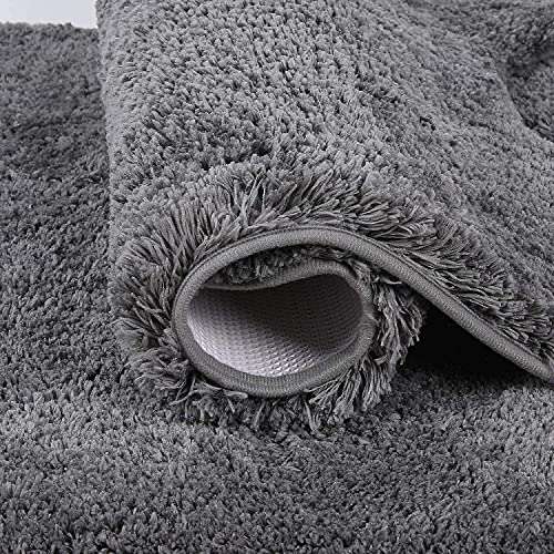 SIWAN Microfiber Soft Door Mat for Bathroom Entrance/Home Hotel Balcony Floor Carpet (Grey, 60 x 40 cm) 3