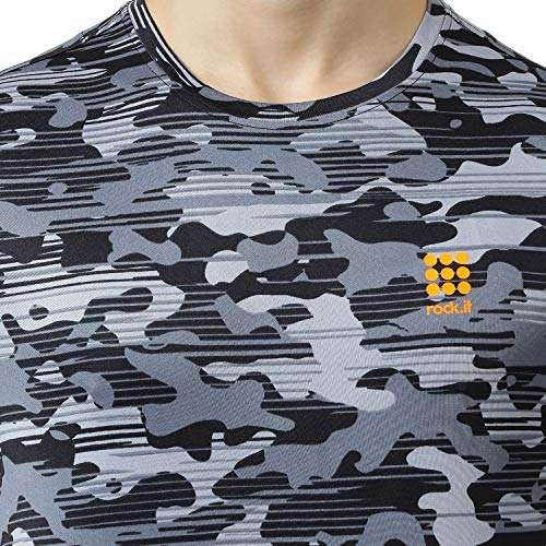 Rock.It Men's Printed Active Base Layer Shirt (2190100435-1_Blue 42) 6