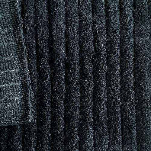 AJS Living Cotton Ribbed/ Stockinette Stitch Design Anti Slip Bath Mat Rug for Living Room/ Home Entrances Bathmat, Grape - Dark Purple, 72 x 50 cm, Set of 4 5