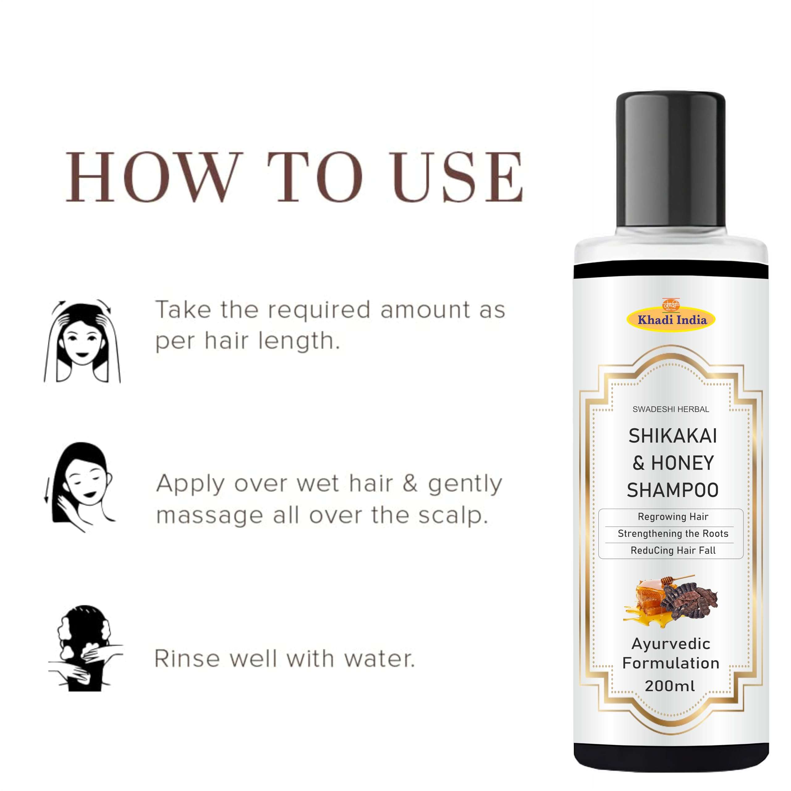 Khadi Shikakai & Honey Shampoo – 100% Herbal Cleanser for Smooth, Nourished Hair – Strengthens Roots & Reduces Hair Fall – Sulfate-Free, Paraben-Free – 200ml 6