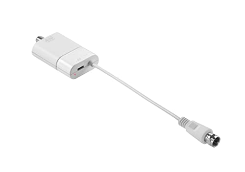 One For All Amplified HDTV Antenna for 1080P 4K Free TV Channels, 50 Miles Long Reception Range, External Signal Booster and 10ft Coax Cable Included, Thin Dual Color Design White/Black, Model 14541 5