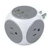 Atomi Power Cube 2-Pack – 3AC Outlets + 3 Smart USB Ports(2 USB-A & 1 USB-C) + 5-ft. Cable 6