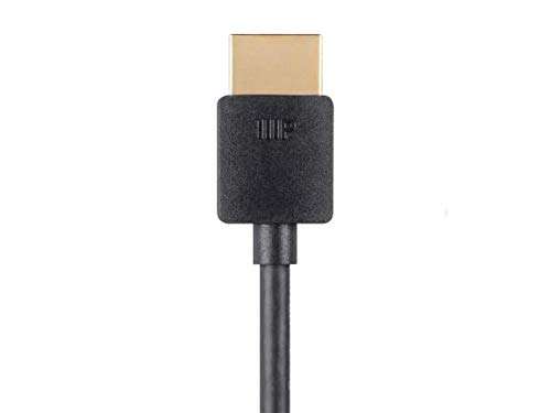 Monoprice High Speed HDMI Cable - Certified Premium, 4K@60Hz, HDR, 18Gbps, 36AWG, YUV, 4:4:4, 1 Feet, Black - Ultra Slim Series 3
