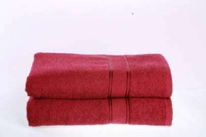ELSTONE HOME Cotton 450 GSM Bath Towel (Pack of 2, Red) 1