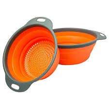 SVK Dream Silicone Kitchen Bowl Strainer/Colander, Best Sink Basket for Washing Vegetable, Fruit, Drainer for Pasta, Noodles, Food Items - Multi Color - (1pc) (Round) 6
