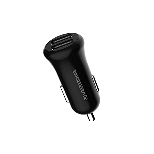RIVERSONG CC41C Safari P5 3.1A Fast Charge Dual USB Output Ports Car Charger for Mobiles & Compatible with All Smartphones & Tablets (Black)