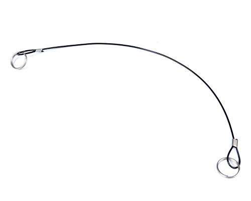 Mxeol Lightweight Safety Lanyard Double Loops Cable Black Coated Cover Stainless Steel Looped Ends Cable w/Quick Release Rings & Rope Crimp 12inch / 30cm 6 Pack 5