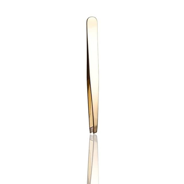 Basicare Signature Stainless Steel Golden Slant Tweezer For Women and Men.Tweezer For Ingrown Hair, Plucking Daily Beauty Tool. Comes With Travel Case. 3