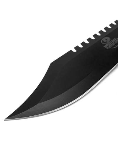 Mossy Oak Survival Hunting Knife with Sheath, 15-inch Fixed Blade Tactical Bowie Knife with Sharpener & Fire Starter for Camping, Outdoor, Bushcraft 5