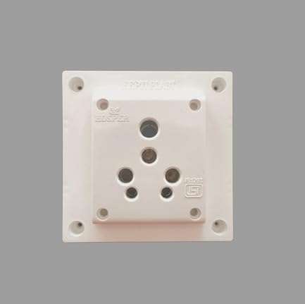 16A Power Extension Board with 1 Socket, 3500W Surge Protector, Electric Cord for Computer, Fridge, AC, Home and Office Appliances (White) 220 Volts (15 Meter) 6